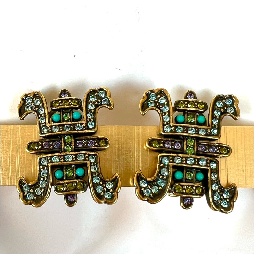 Heidi Daus CLIP 🆕/vintage Swarovski Crystals earrings in original box